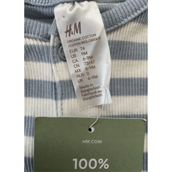 NWT H&M Striped Romper (Size 6-9 months) - Picture 4 of 4